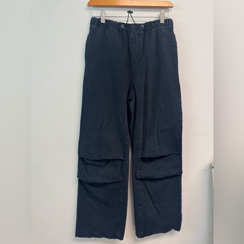Edikted Cargo Pants in Dark Navy Blue with Sturdy Fabric